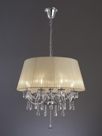 Olivia Polished Chrome-Soft Bronze Crystal Ceiling Lights Diyas Shaded Crystal Fittings